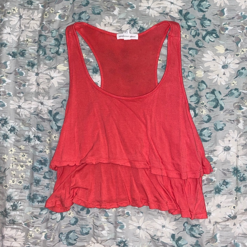 coral tank top